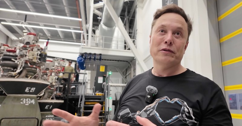 Elon Musk gives a tour of SpaceX Starfactory rocket site